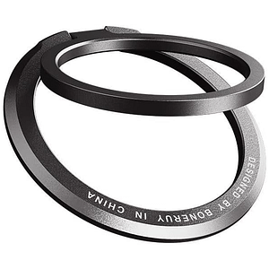 حامل حلقي مغناطيسي دوار 360 درجة، مصنوع من خليط معدني من الالومنيوم، رمادي داكن