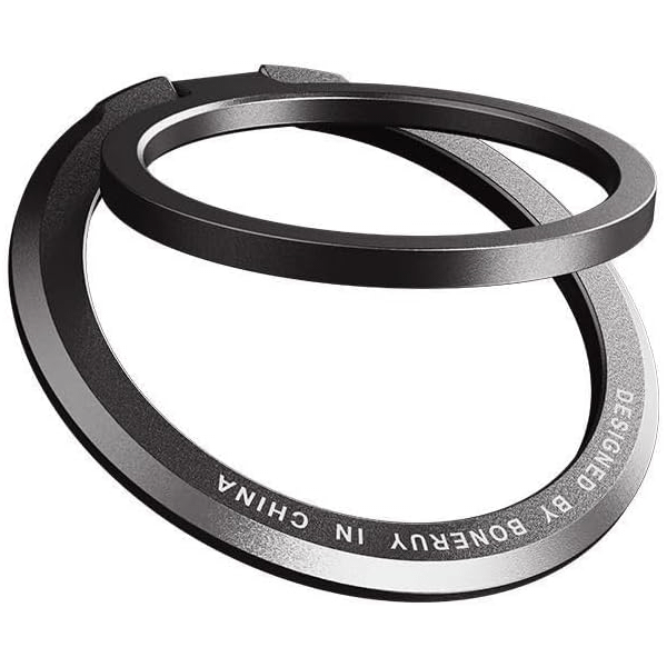 حامل حلقي مغناطيسي دوار 360 درجة، مصنوع من خليط معدني من الالومنيوم، رمادي داكن