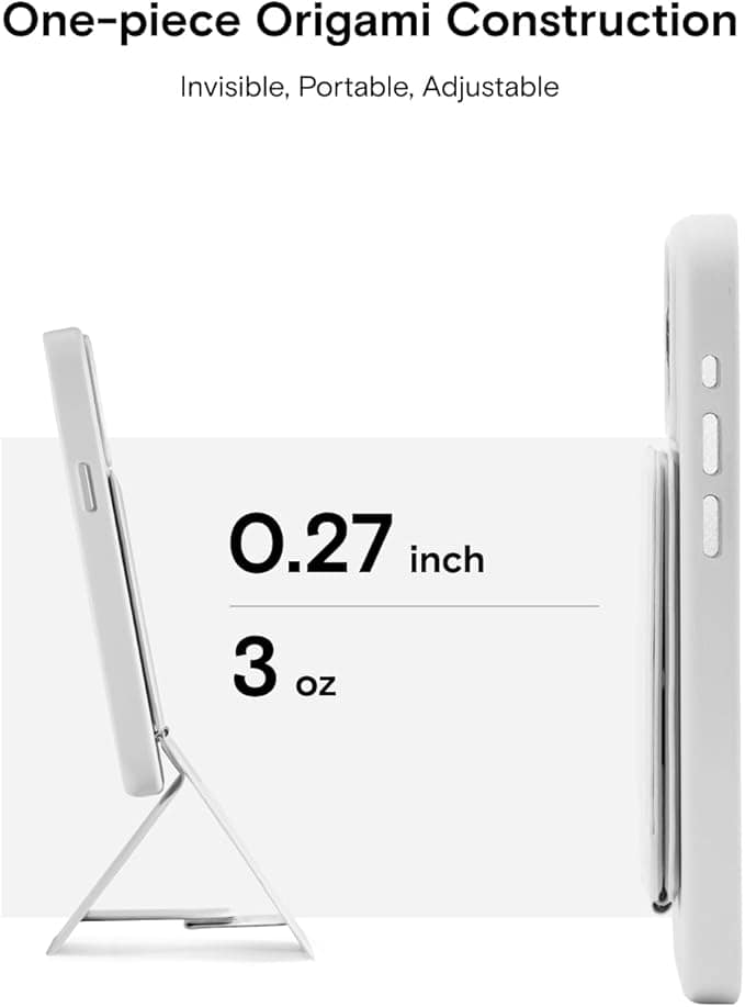 موفت حامل ثلاثي القوائم للموبايل متوافق مع سلسلة ايفون 15/14/13/12، قابل للتعديل بزاوية ومغناطيس قوي لعصا السيلفي - اسود داكن (موفاس)، جلد - الصورة 3